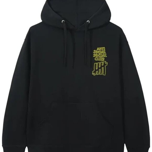 Anti Social Social Club Tops - Anti Social Social Club x Undefeated Hoodie - Black